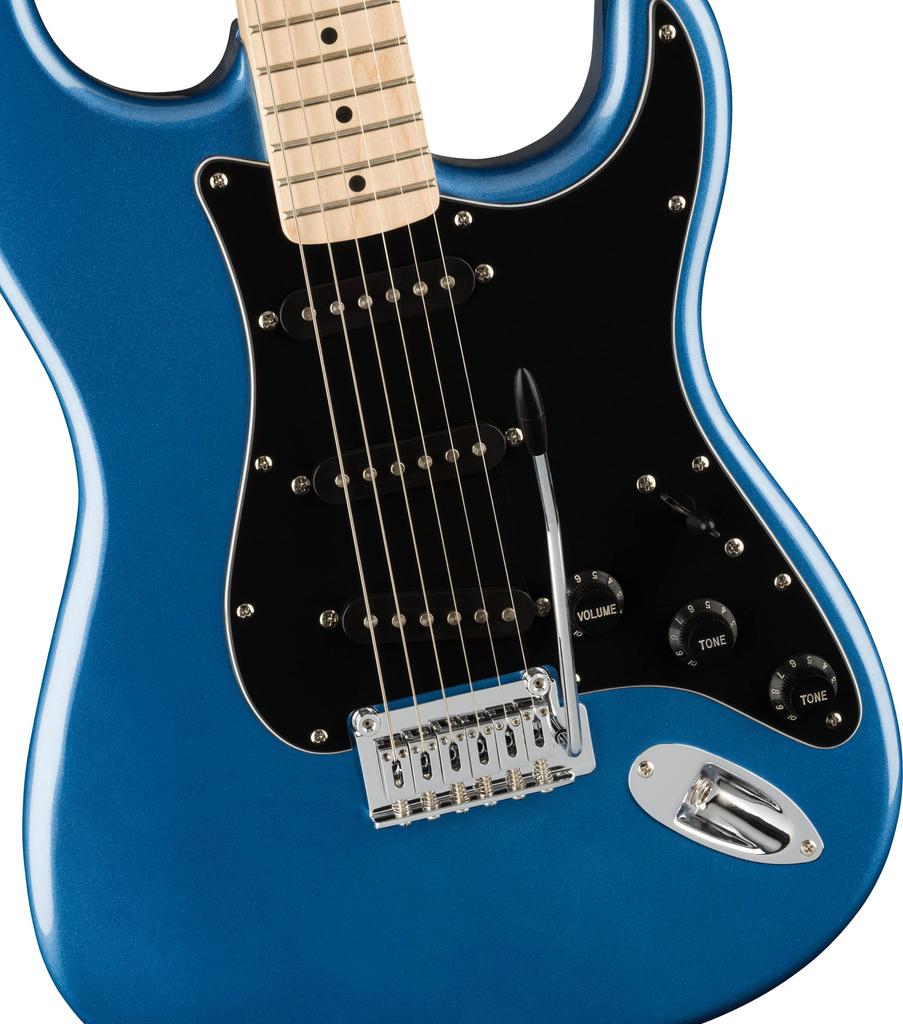 Squier by Fender Electric Guitar Affinity Maple Black Lake Placid Blue with Soft Case Series™ Stratocaster®, Fingerboard, Pickguard,