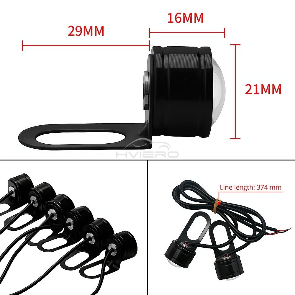 2X 18mm Eagle Eye Mirror Light DRL Car Auto Motorcycle Led Bulb Turn Signal Reverse Parking Brake Trunk Lamp Daylight Waterproof