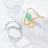 Fashionable Vintage Textured Vine Wrap Teardrop Bracelet Elegant Gold Alloy Designs Accessory for Fashionable Women