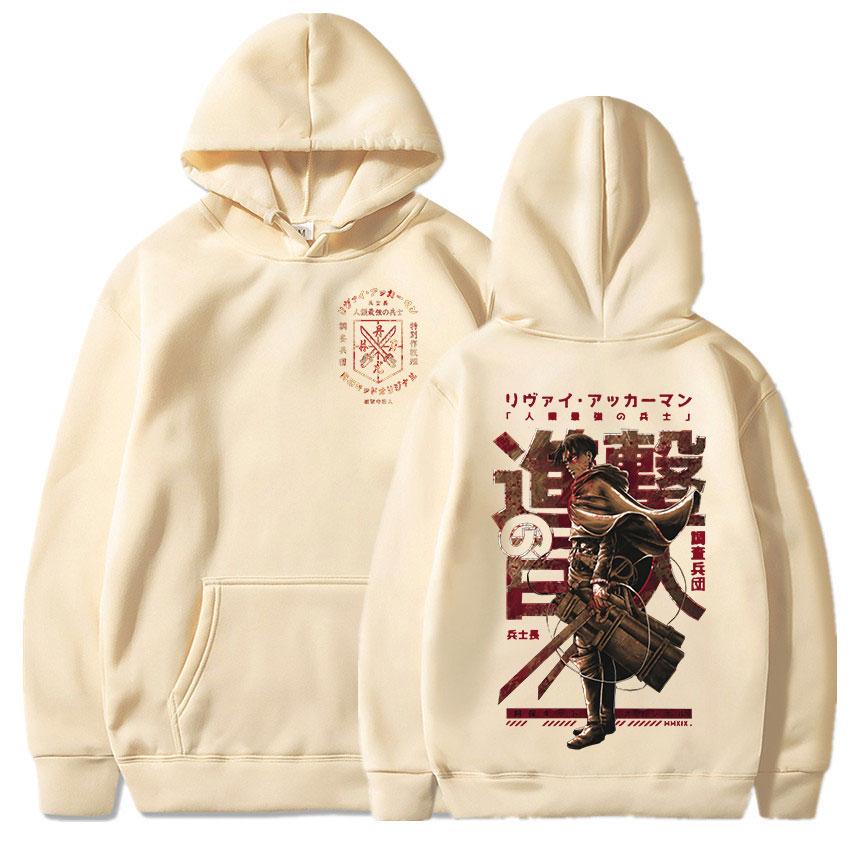 Hot Anime Attack On Titan Levi Graphic Printed Hooded Men Women Hoodies Plus Size Sweatshirt Harajuku Streetwear Clothes Tops