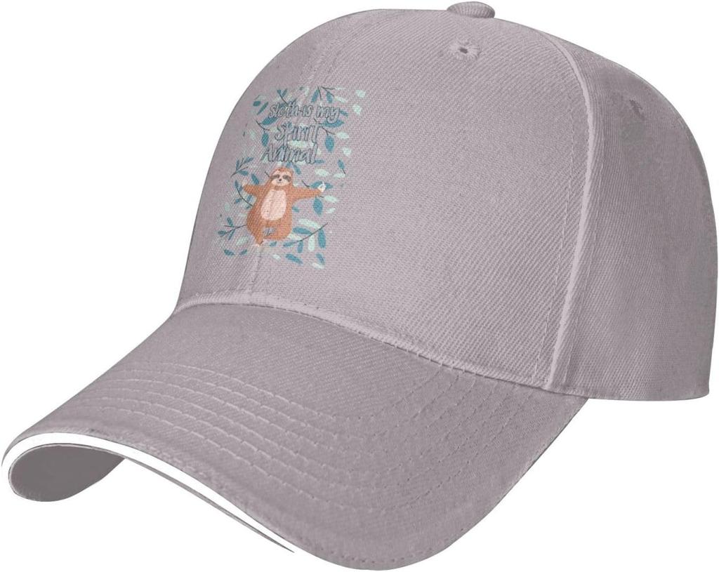 Sloth Is My Spirit Animal Baseball Cap Polyester Casual Sun Protection Adjustable Baseball Caps For Adults