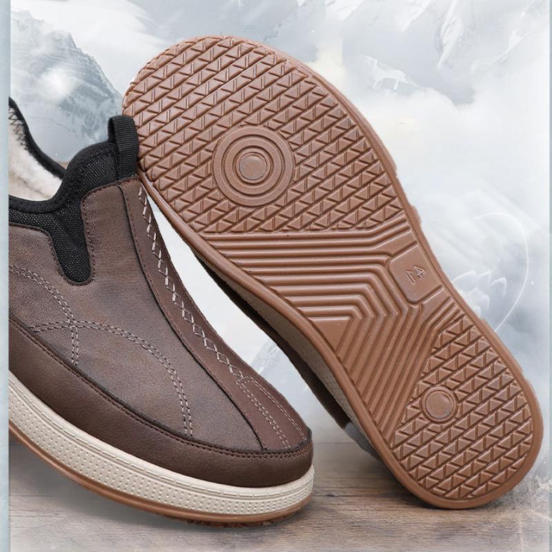 Новые зимние нескользящие и водонепроницаемые хлопковые ботинки для людей среднего и пожилого возраста, однопедальные зимние ботинки