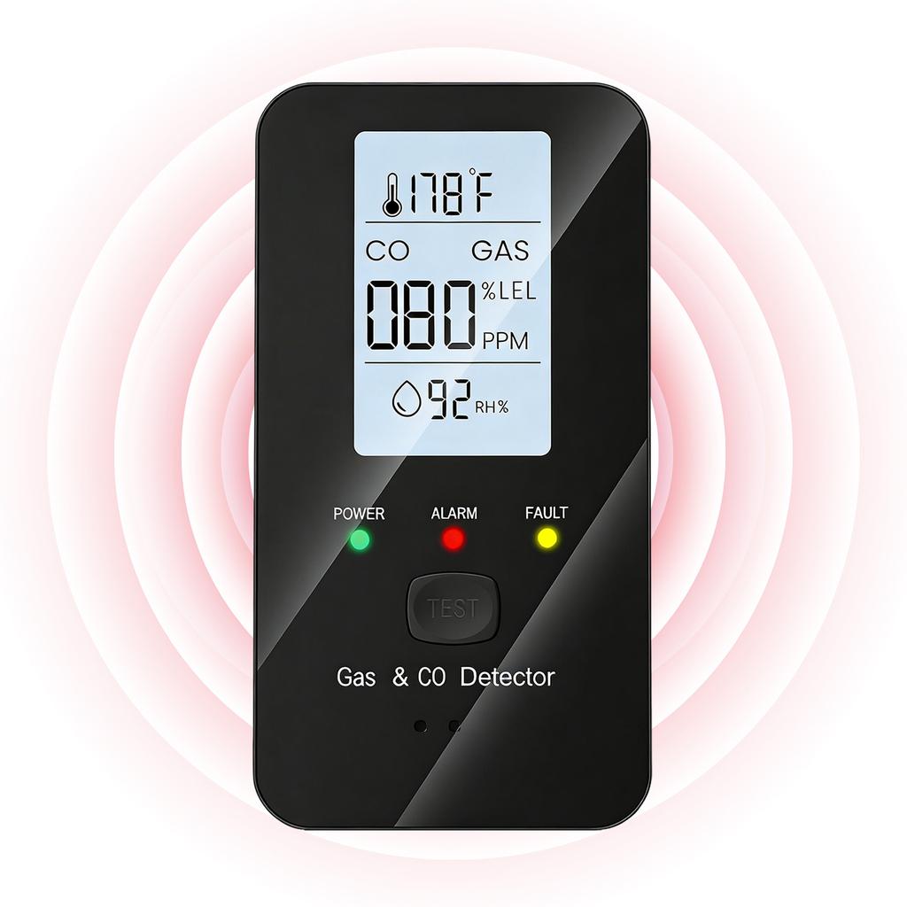 Natural Gas Detector Alarm Plug in with LED Color Display Rv Methane Gas Detector Fast Response for Home RV Camping Apartment