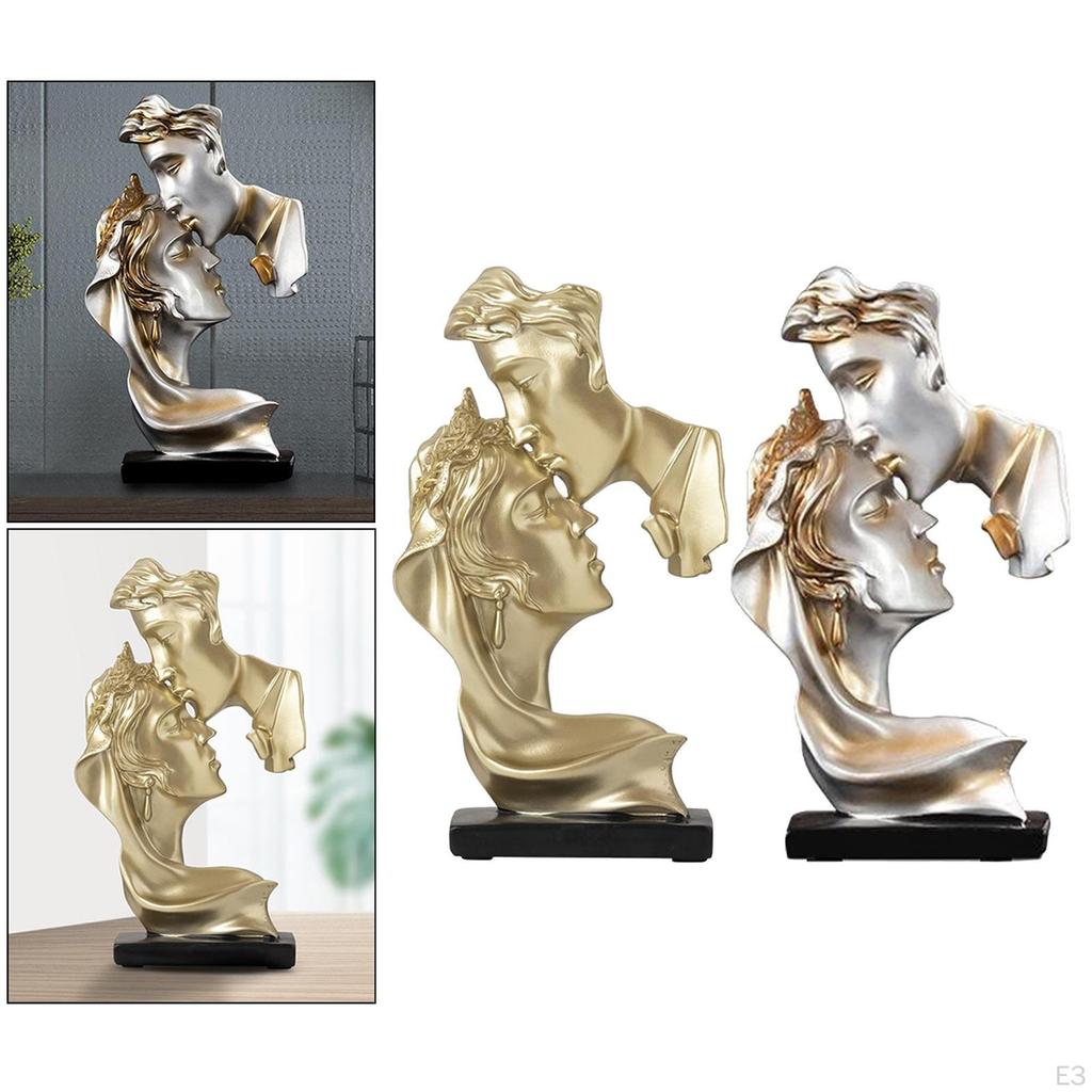 Collectible Resin Statue of Couple Ornament with for Lounge Wedding Party Abstract Art Romantic