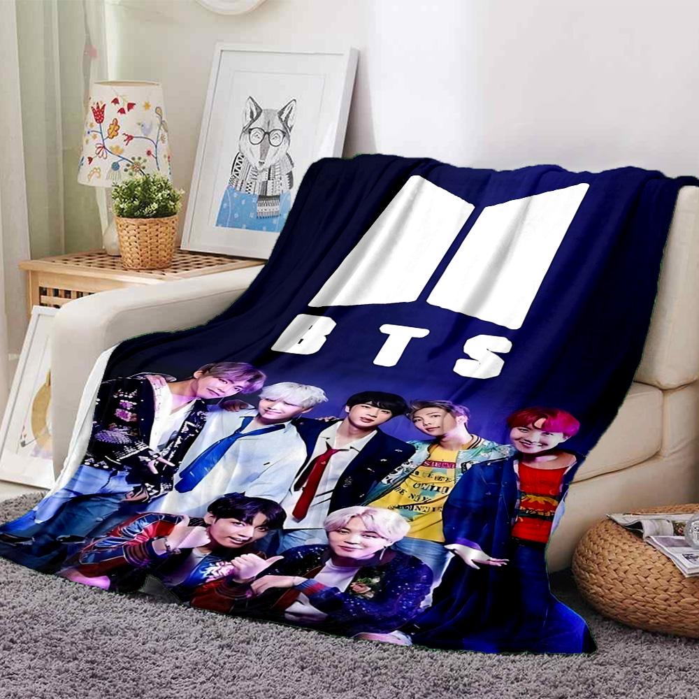 1 шт. Фланелевое одеяло BTS Fashion Icon, супермягкое, милое, для комфорта, для путешествий, постельное белье, диван, диван-кровать Y72326