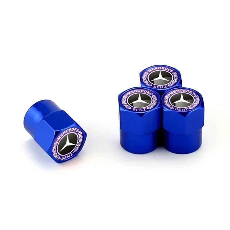 New C200 E200 For Mercedes Benz 4Pcs Car Wheel Valve Caps Tire Tyre Stem Air Cover Metal Emblem Accessories For Mercedes Benz G