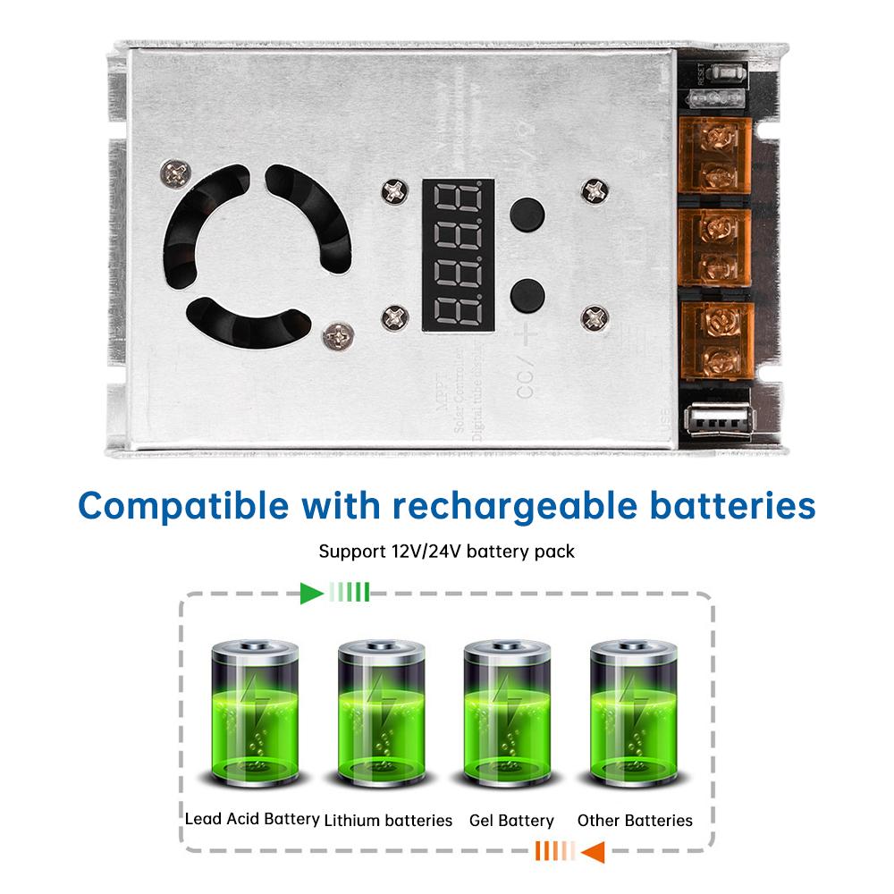 MPPT 500 В Повышающий Солнечный Контроллер DC18-80V Повышающая Зарядка Для 24 В 36 В 48 В 60 В 72 В LiFePO4 Литиевых Свинцово-кислотных Гелевых Аккумуляторов