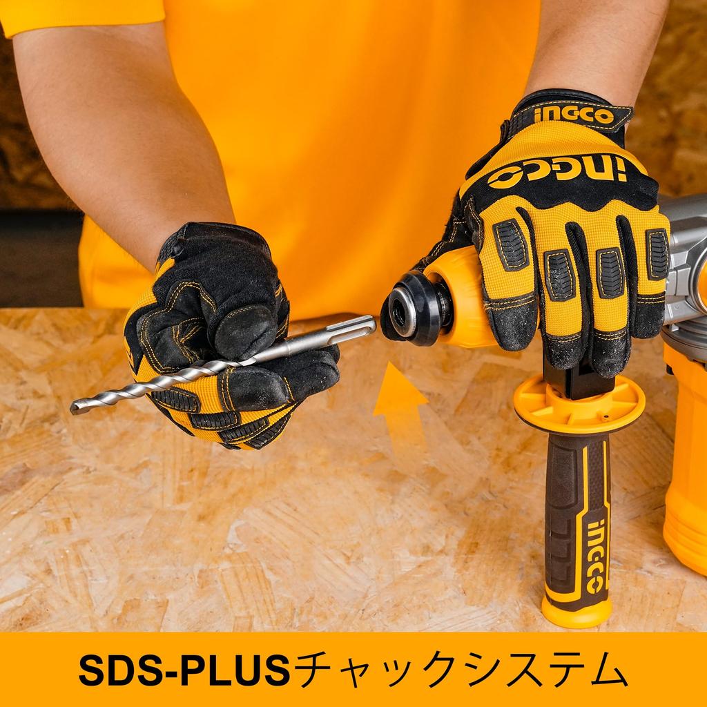 Бесщеточный роторный перфоратор INGCO 20 В, 28 мм, 930 4400, регулировка функций CRHLI20288, литий-ионный, (Только тело), 4.5 Дж, об/мин, уд/мин, ручка 3-в-1,