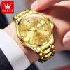 OLEVS 2906 Dual Date Quartz Watch for Men Waterproof Stainles Steel Hand Clock Number Dial Men's Watches Luxury Brand Wristwatch