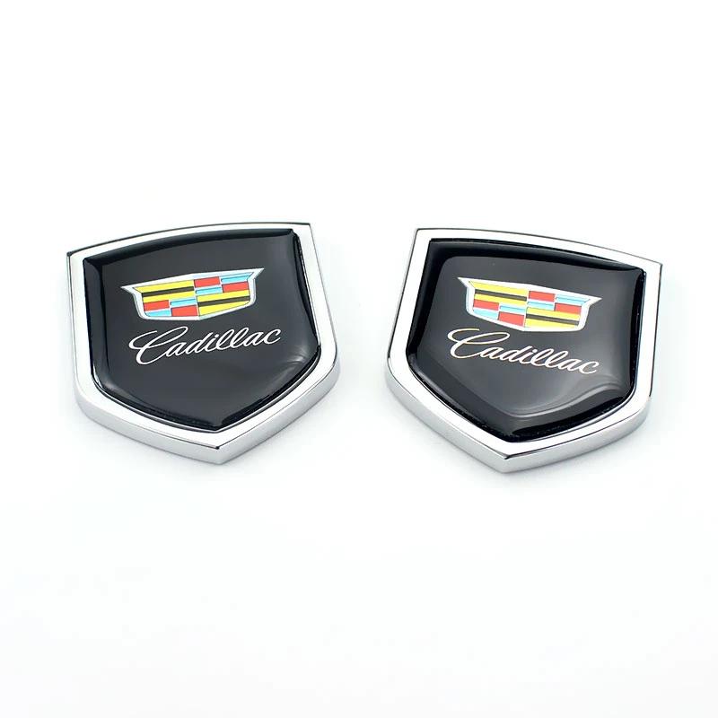 2 шт. Сплавные наклейки на окна автомобиля, боковые эмблемы на крыло для Cadillac Escalade CT4 BLS ATS CTS DTS XLR XTS Deville Seville XT5 CT5