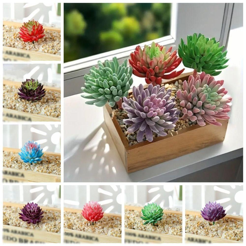 2pcs DIY Artificial Succulent Plants Mini Simulated Floral Plants Home