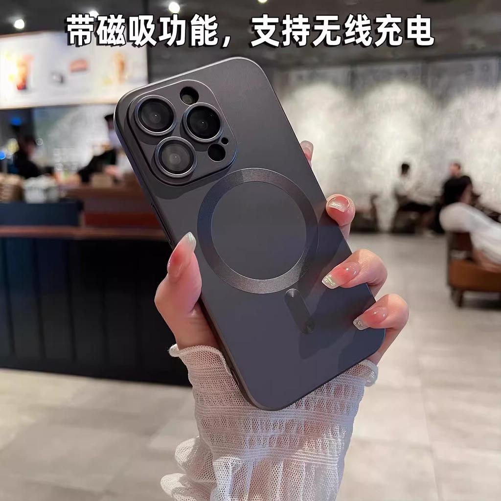 Применимо к iPhone11promax чехол для мобильного телефона из силикона с металлической краской, магнитный, Apple 11 с пленкой для объектива, 11 полностью закрывающий чехол
