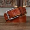 3,8 см чистая коровья кожа высокого качества ремни из натуральной кожи для мужчин фирменный ремень мужской пряжка из нержавеющей стали модные винтажные джинсы ковбой