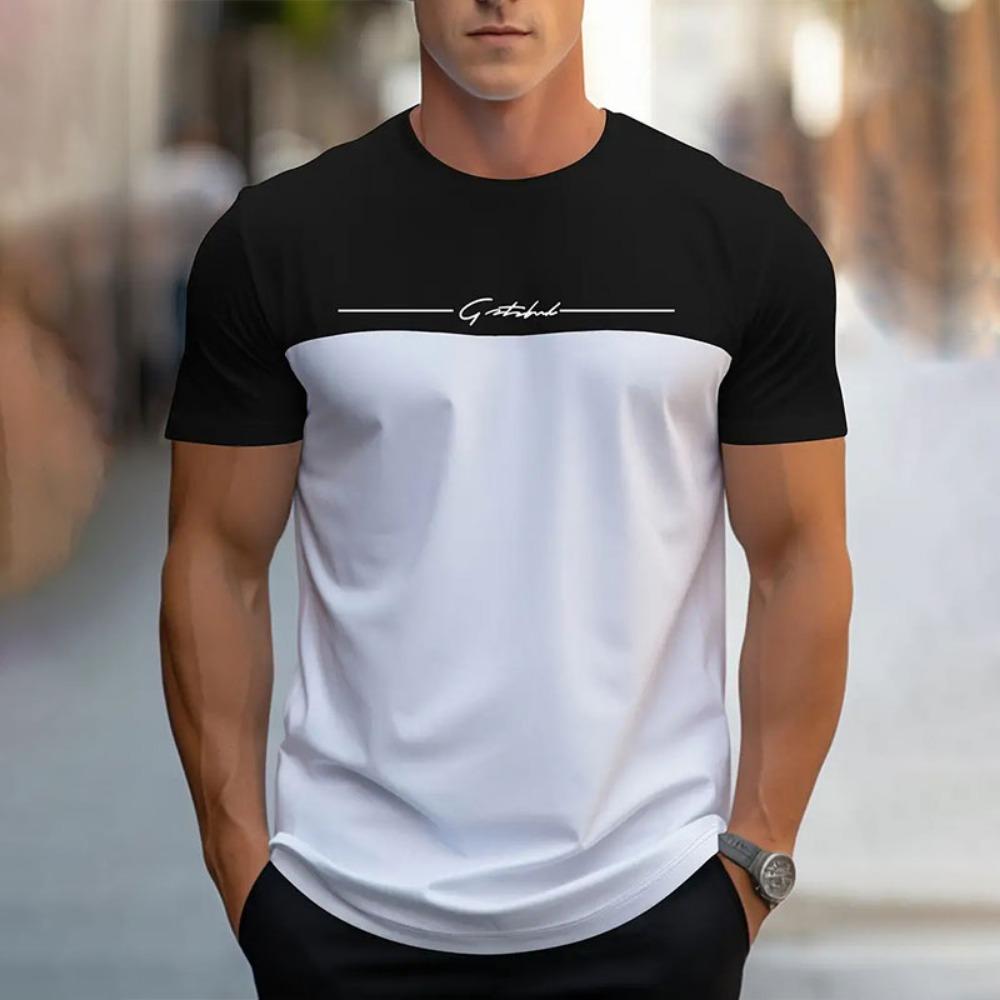 New Fashion Innovative Mathematical Formula Printed Men's Short Sleeve Summer Fresh Sports Fitness T-shirt Loose Round Neck Top