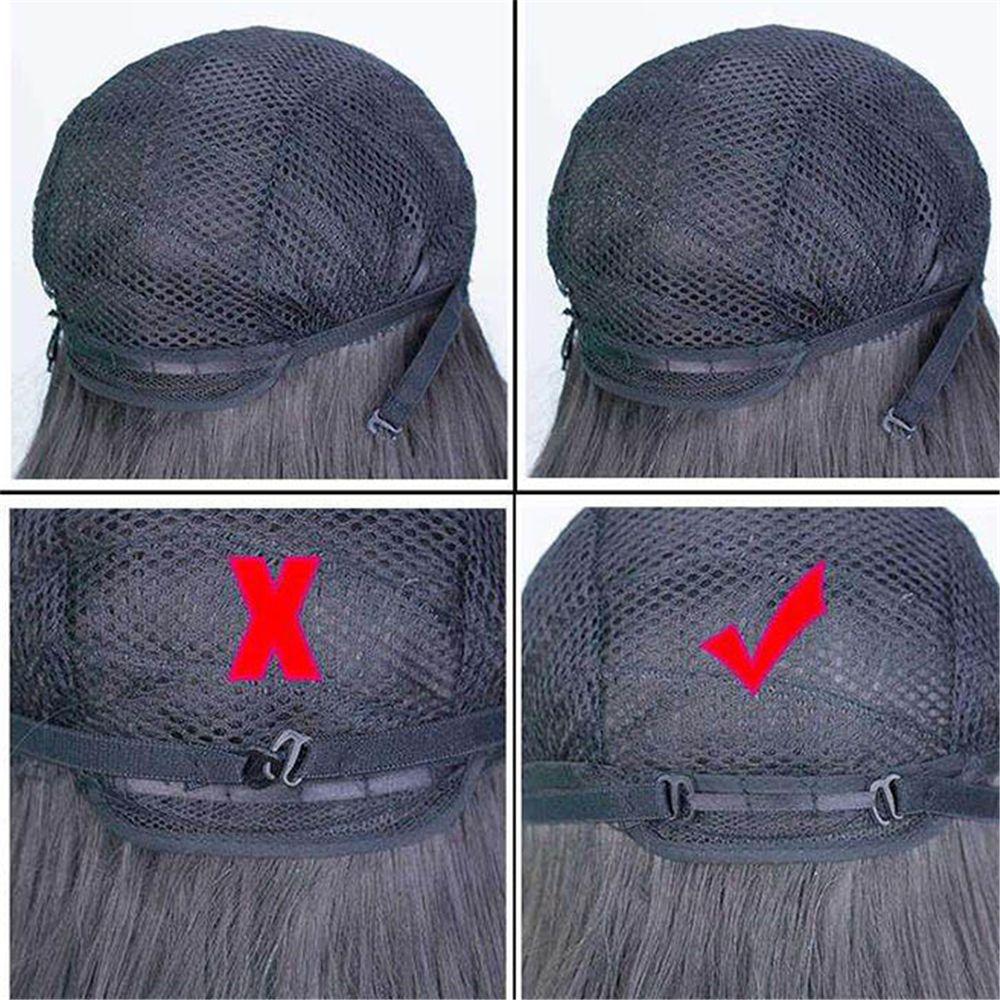 Women Female Synthetic Bangs Cosplay Lolita Double Color Toupee Black&pink Wig Long Straight Hair