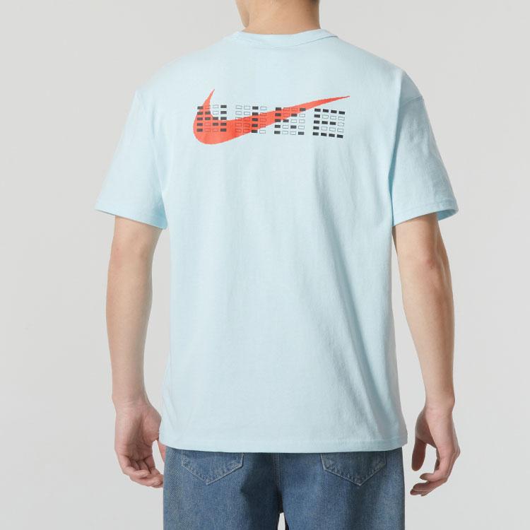 Nike Дышащая спортивная футболка с логотипом и мотивом экзамена High Score Топы унисекс Небесно-голубой HF6594-474