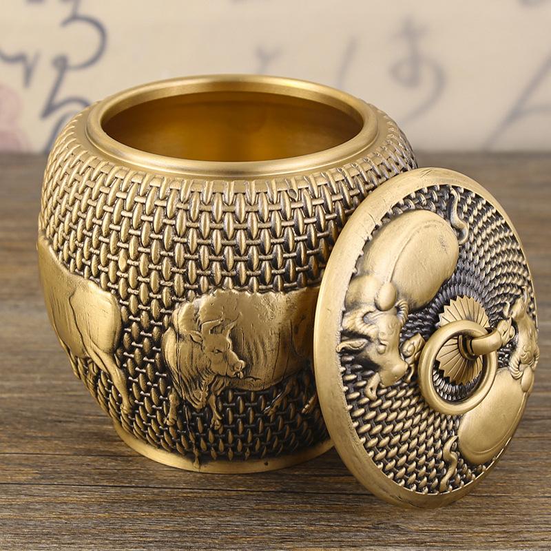 Латунный Вунюй чайница чистая медь ручная работа ornament чайный набор чайная церемония медная посуда деловой подарок