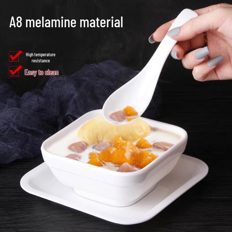 Qianxing A8 White Melamine Square Bowls Set