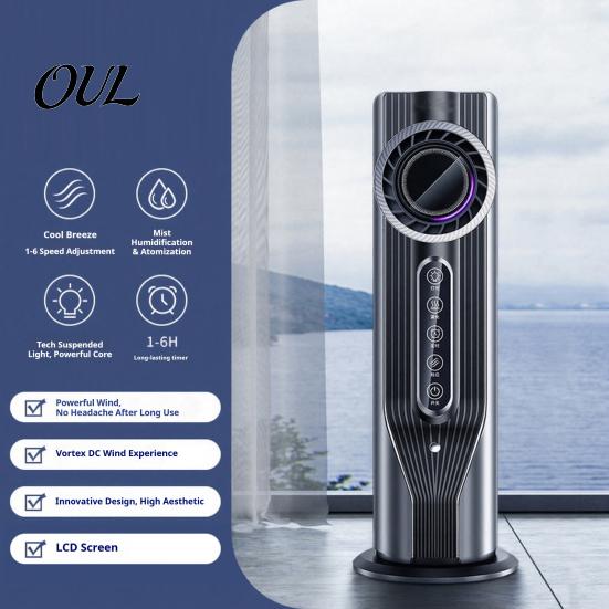 Quiet Portable Air Conditioner Fan, 3 in 1 Evaporative Cooler with Mister, 6 Speeds Energy Efficient Fan Desktop Cooling Timer, USB Personal