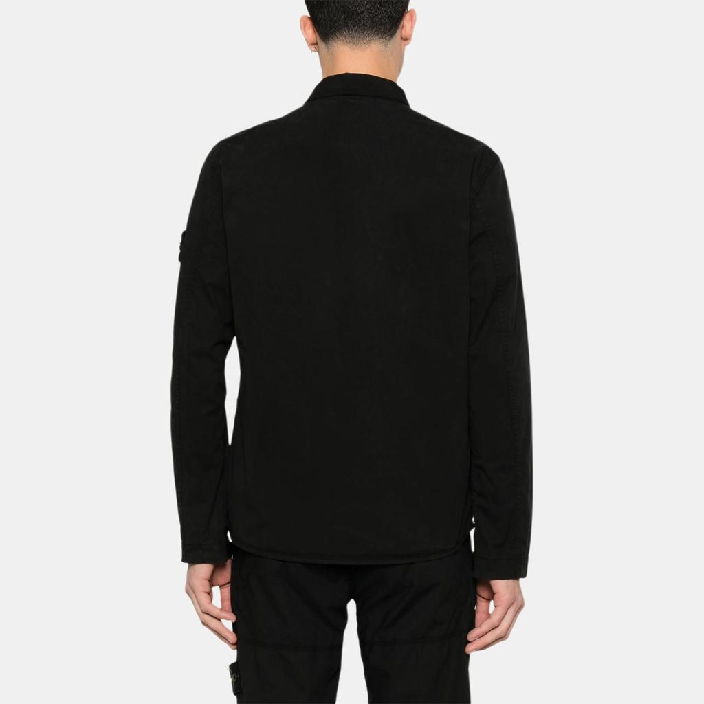 STONE ISLAND SS25 Хлопок Супима Однотонный Скрытая планка с одной стороны Нагрудный карман Логотип Рубашка-куртка с длинным рукавом Мужские куртки K1S151200033S0010-V0029