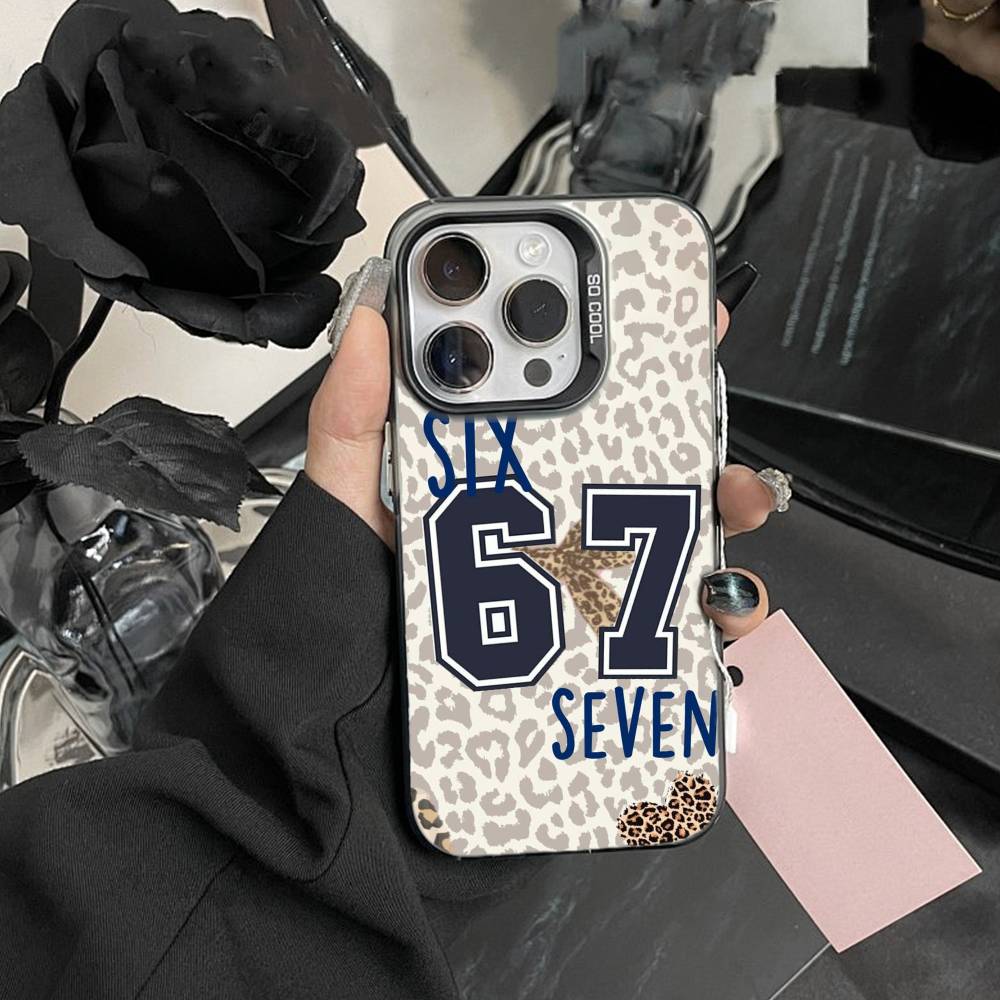 Six Seven F-67 Phone Case For iPhone 17,16,15,14,13,12,Pro MAX White Matte Shockproof Cover