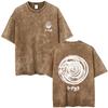 Washed Vintage Anime Junji Ito Uzumaki T-shirt Men Women Horror Manga Oversized T Shirts Male High Quality Cotton Y2k Streetwear