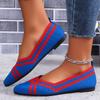 Women's Pointed Toe Flat Shoes Solid Color Knitted Slip On Shoes Casual Breathable Ballet Flats Women Flat Shoes Loafers Women