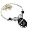 Sodalite Lapis Lazuli Gemstone 925 Silver Plated Jewelry Necklace 18"