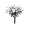 Spring Wedding Floral Arrangements 13Inch Faux Tulips Lavender Bouquet Silk Flower For Home Decoration