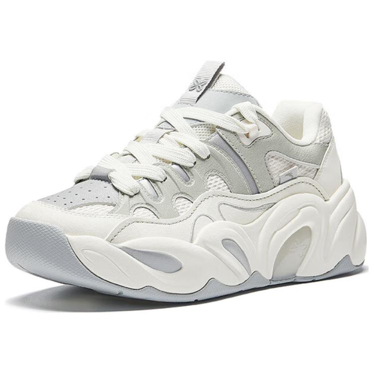 New Anta Anti-Slip Wear-Resistant Low-Top Chunky Sneakers Women's White Gray 122528888R-1