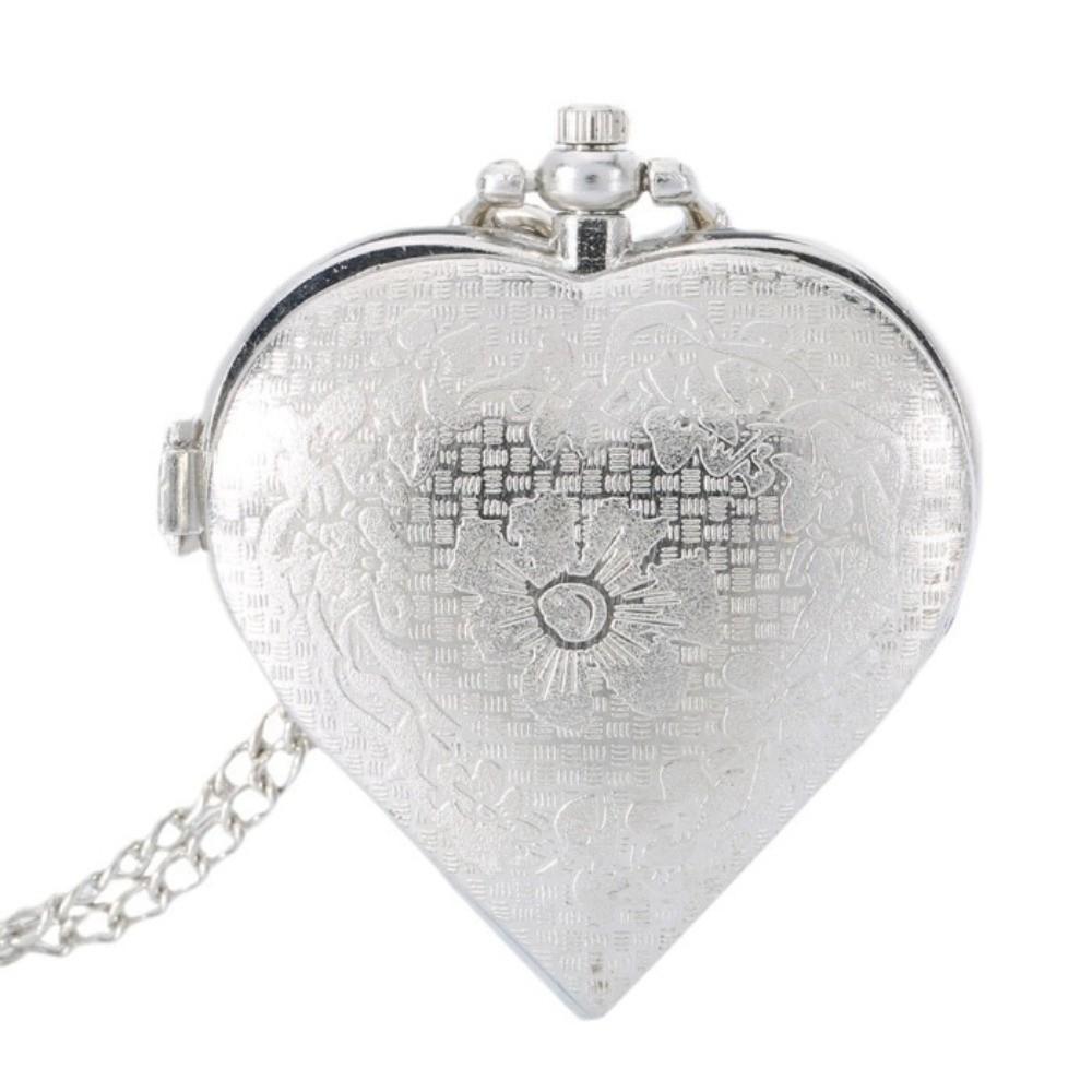 Heart Shape Necklace Clock Quartz Pendant Watch Exquisite Pocket Watch Fashion Accessories