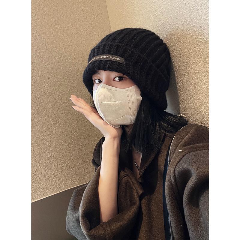 Игольная ткань Стандартные защитные наушники Укладка шапка утолщенная завивка вязаная шапка женская иностранный стиль холодная шапка прилив