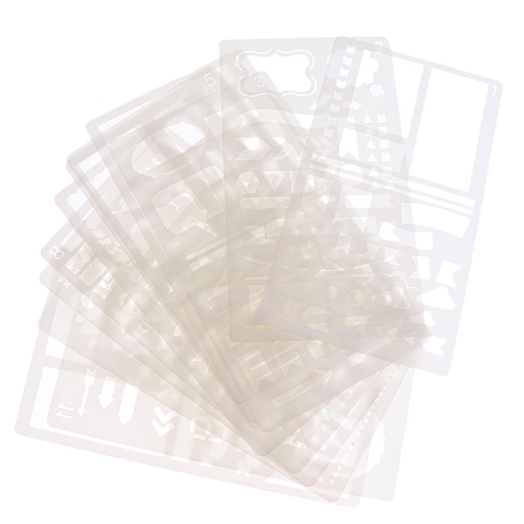 Planner Stencils Template Set Plastic Drawing Stencil Letters Journal Stencils for DIY Crafts and Scrapbooking Decoration