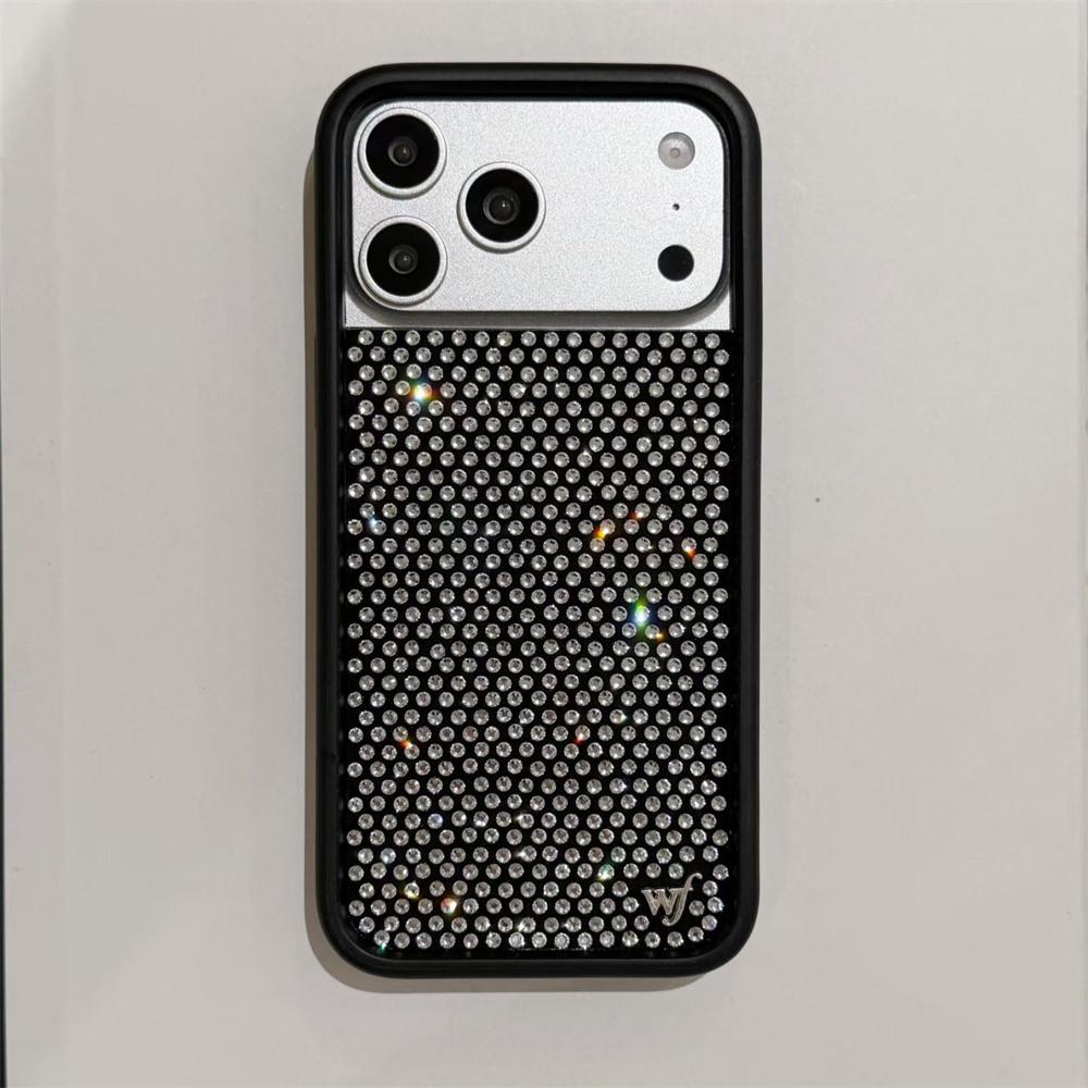 Новый Чехол для Телефона с Диким Цветком, Алмазом и Жемчугом для iPhone 17 Pro Max 16 Plus 17 Air 12 13 14 15 16 Чехол 3D WF Мультяшный Чехол в Горошек