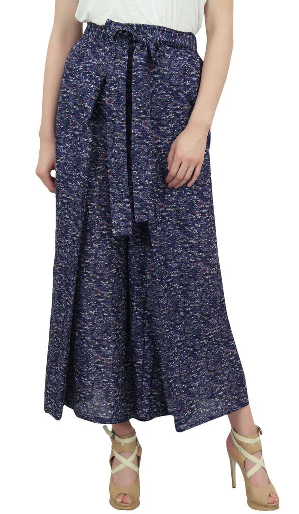 Phagun Женские хлопковые синие широкие брюки-шаровары в стиле рыбалки с эластичной талией - L