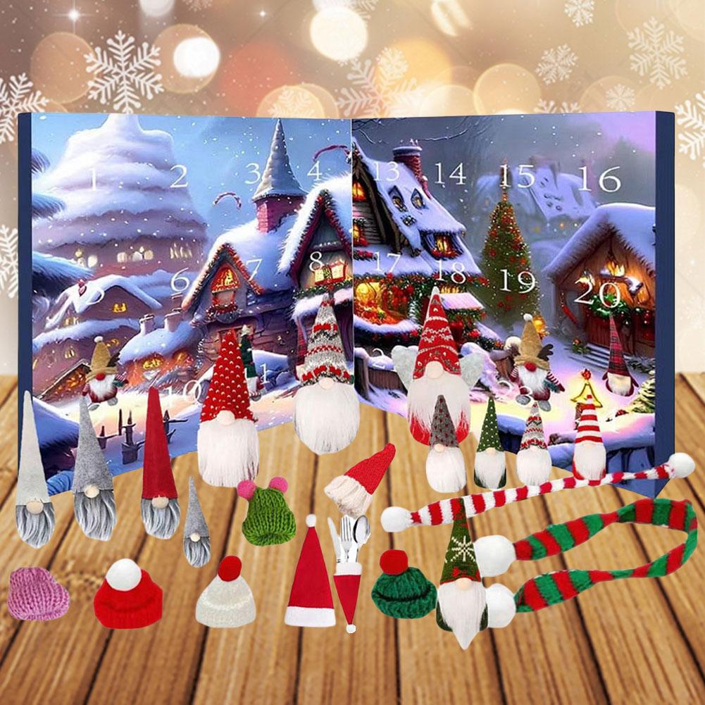 Рождественские праздники с гномами Адвент-календарь 2024 Куклы-гномы с плюшевыми игрушками-гномами 24-дневный календарь обратного отсчета до Рождества для детей и взрослых