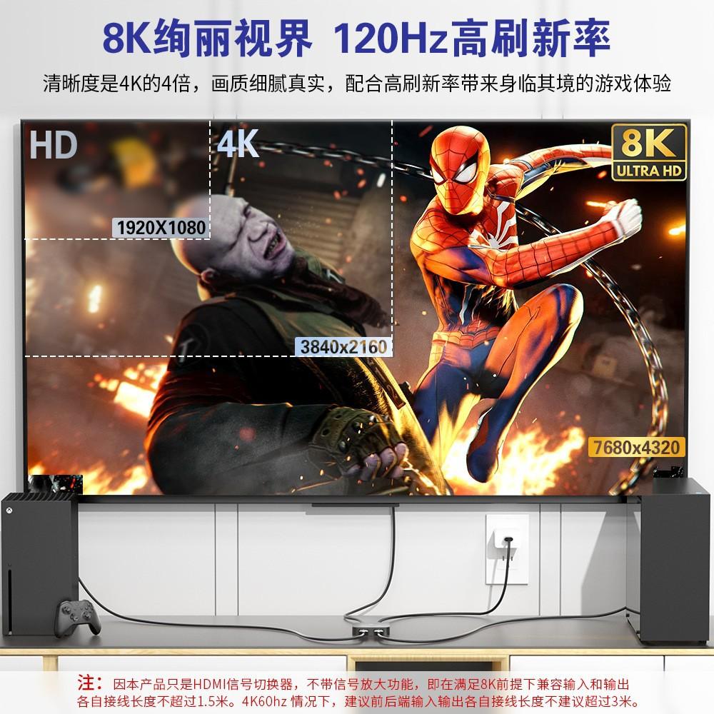 ULT-UNITE 8K для HDMI-разветвителя Двунаправленный 8K 60 Гц 4K 144 Гц 2.1v Дизайн 2-в-1 Выход 1-в-2 Выхода Переключатель Видеоразветвители &