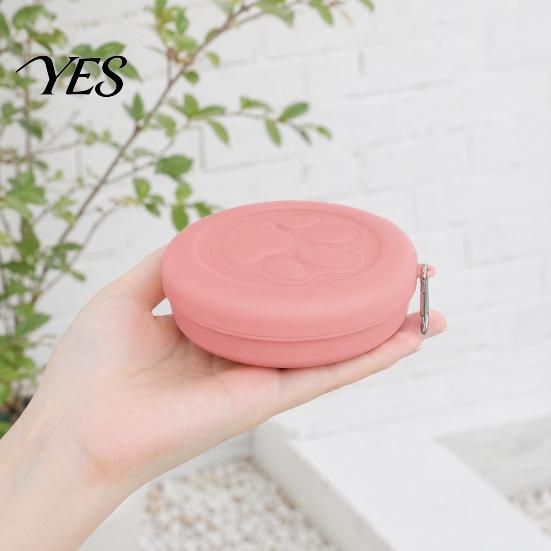 Clip-on Dog Bowl Treat Pouch, with Metal Carabiner, Puppy Holder, Sealed Pet Snack Container Food Lid for Travel Walking Training Trips Lightweight