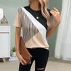 Fashion Women Stripe Print T Shirt Funny Casual O-neck Short Sleeves T-shirt Summer Female Tee Shirt