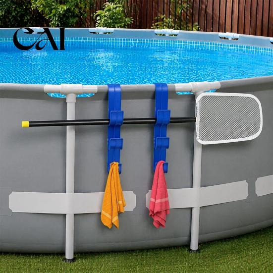 Pool Pole Hanger Hanger, Above Ground Storage Hook, Heavy Duty Swimming Maintenance Accessories Tool Holder for Skimmer, Vacuum Cleaning