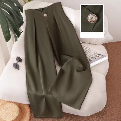 Новые осенне-зимние повседневные брюки-кюлоты с крупными пуговицами для женщин