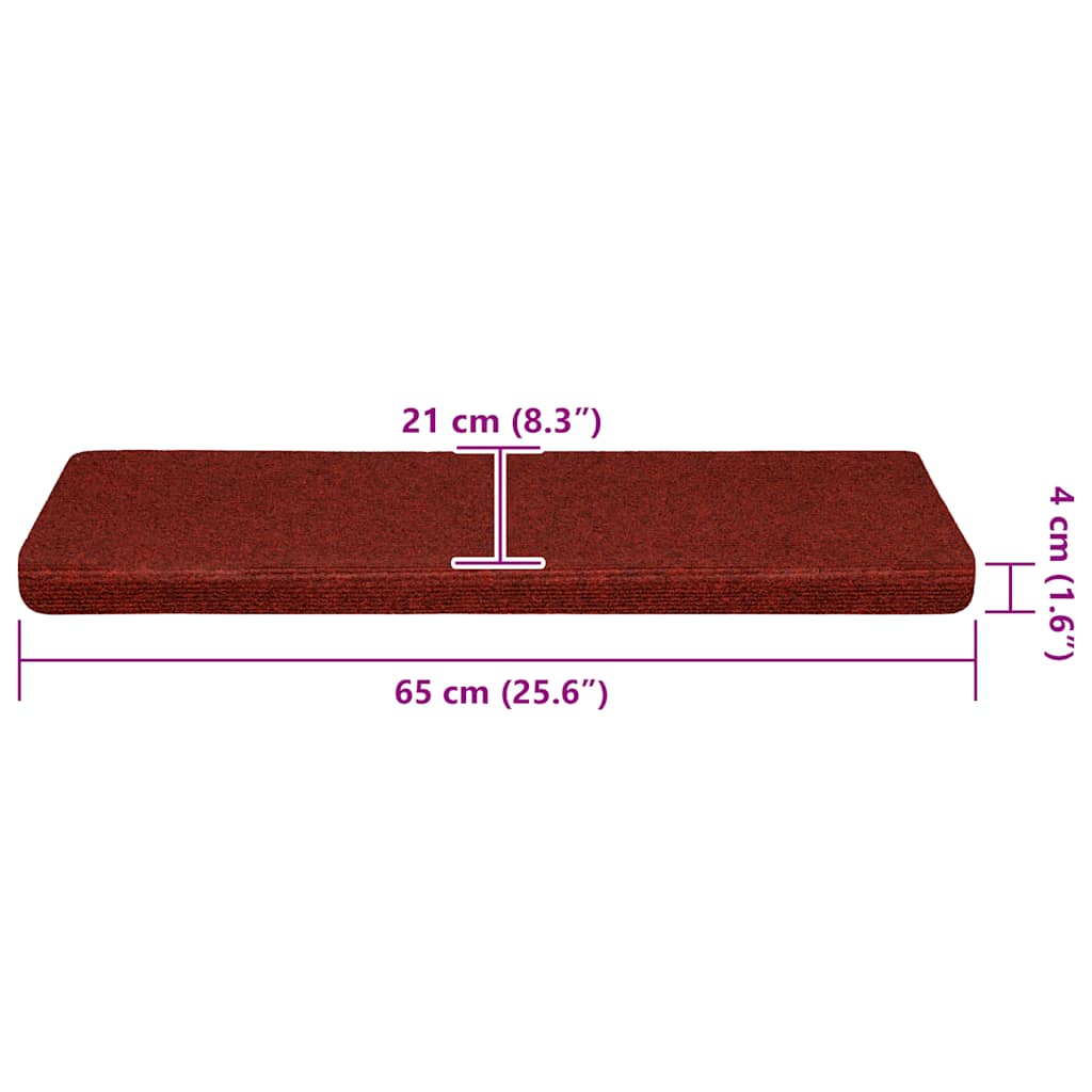 Maty Na Schody Samoprzylepne 30 Szt. Czerwone 65X21X4 Cm