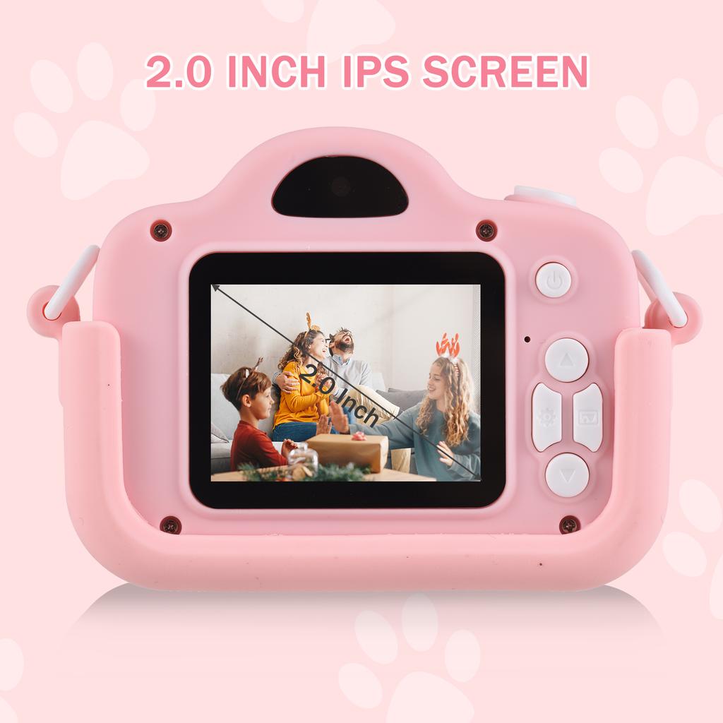 Mini Cartoon Kids Digital Camera 1080P Digital Video Camera for Kids Dual Lens 2.0 Inch IPS Screen