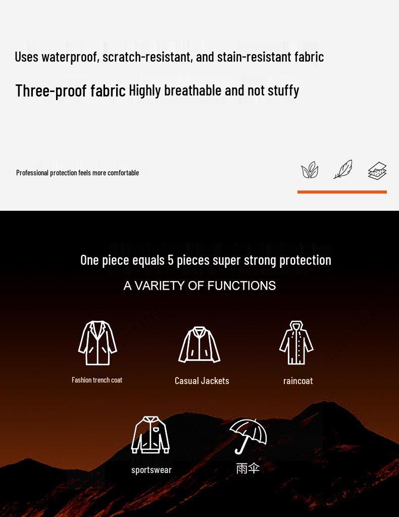 Three-in-One Waterproof Jacket: Heat-Sealed, Detachable, Unisex, Short-Sleeved, for Mountaineering and Sports, Two-Piece Set.