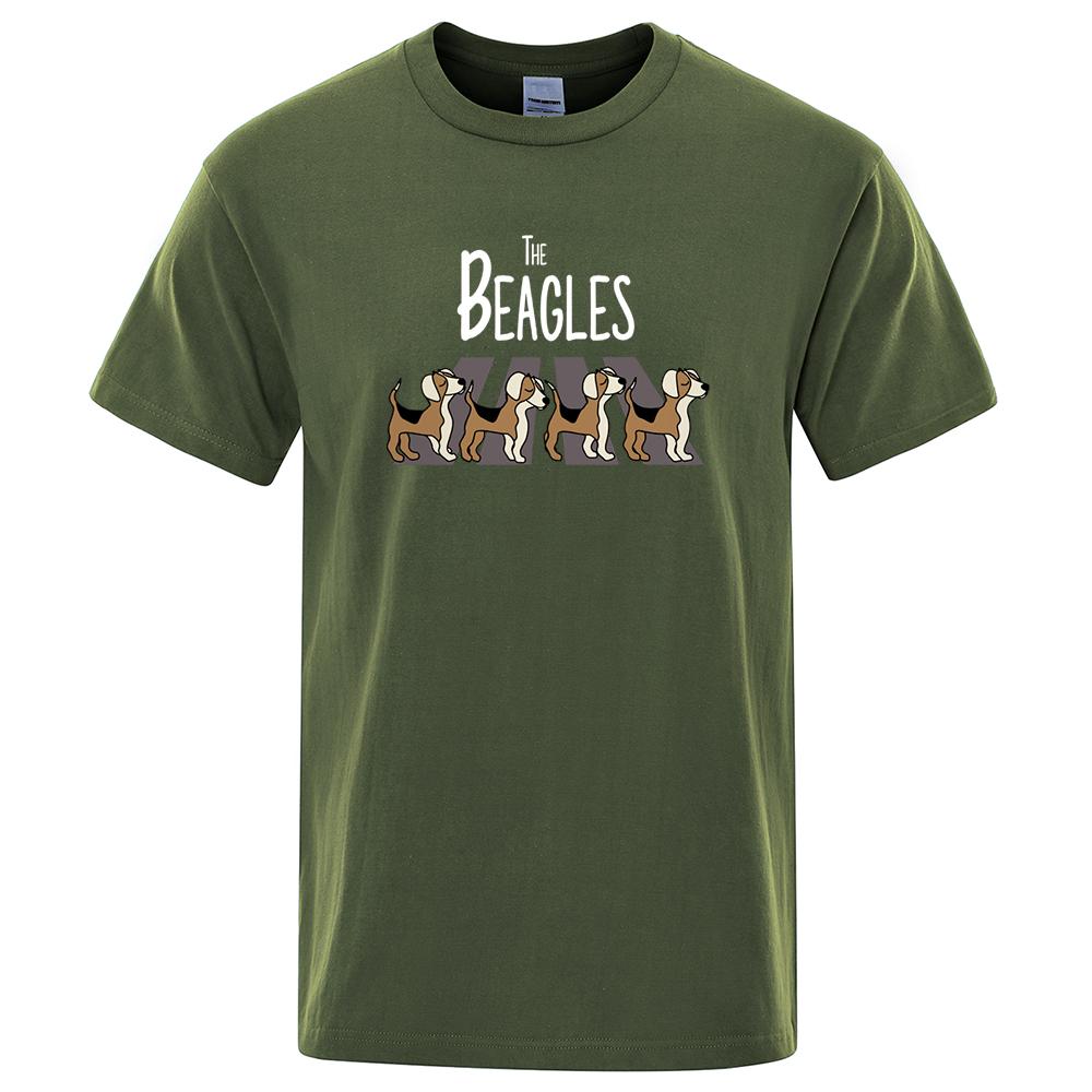 Мужская футболка Beagles Повседневная хлопковая футболка Одежда Креативность Летний Бренд Свободная Хлопок Экологически чистый Короткий рукав Мужская футболка