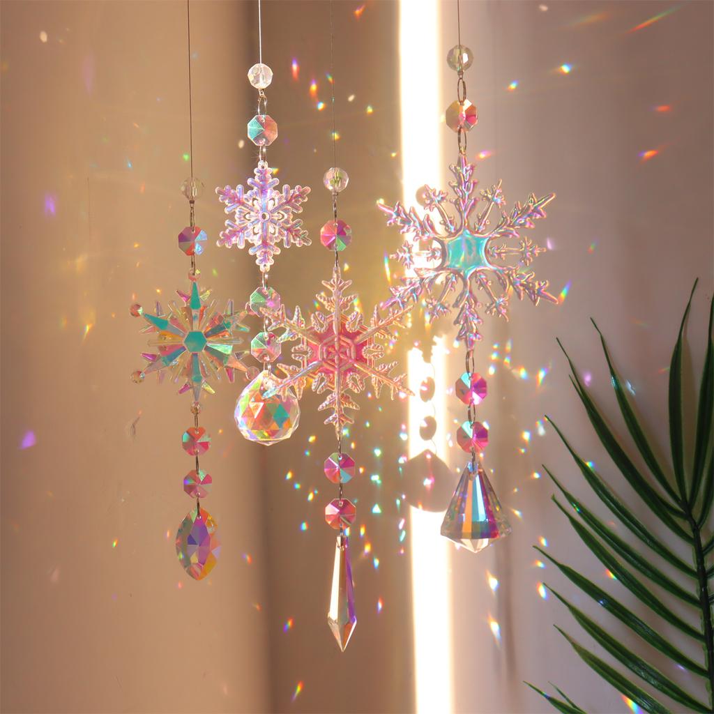 4 Pieces Christmas Snowflake Ornaments Christmas Tree Decorations Snowflake Pendants Suitable for Christmas Party Gifts Anniversary Birthday Gifts