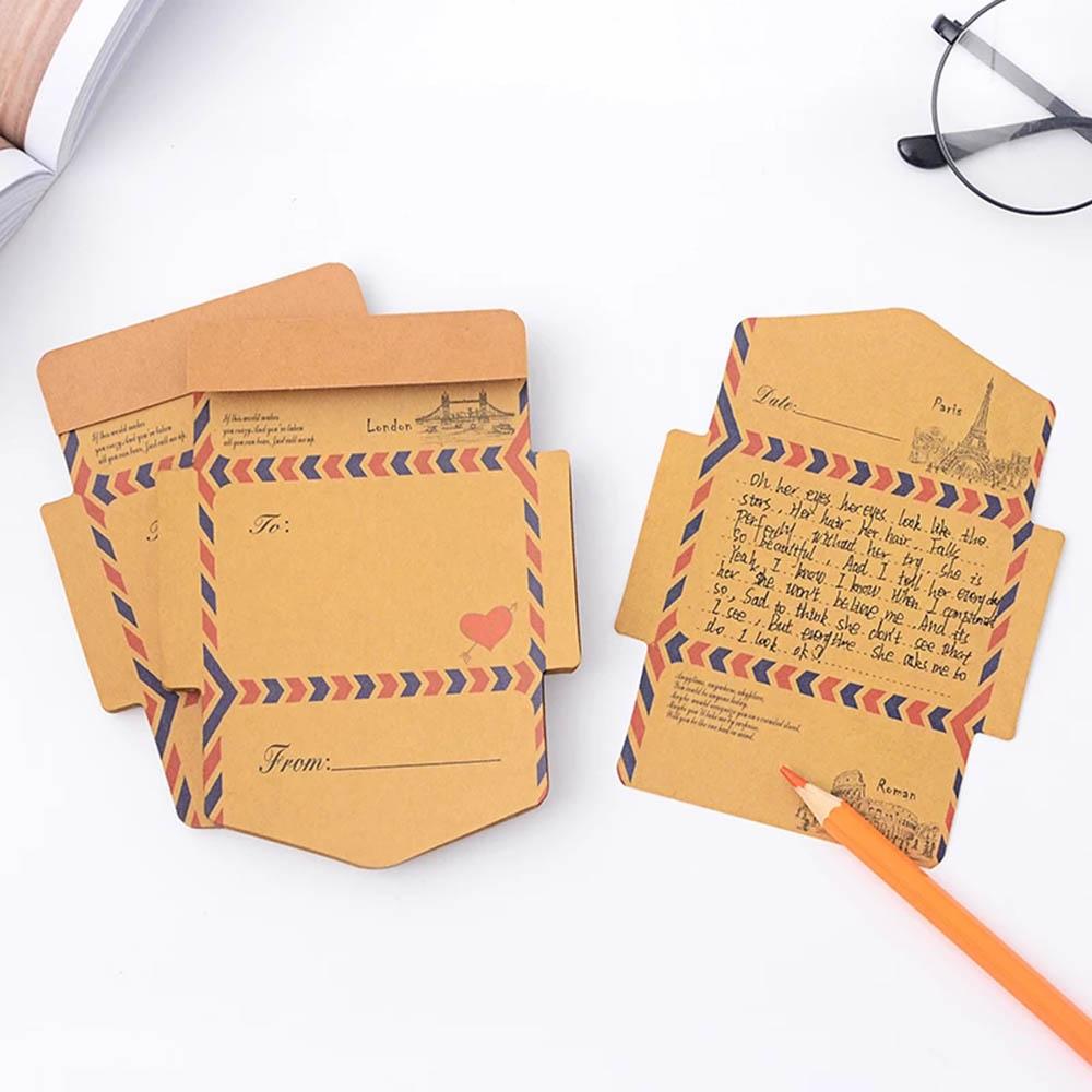 Vintage Kraft Paper School Office Supply Envelope Memo Pad Writing Pads Notepad