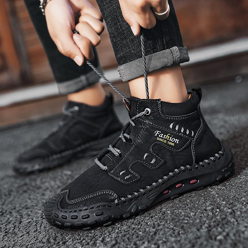 38-48 Осень / Зима Плюс Бархатные Теплые Мужские Ботинки Ручной Работы Удобные Ботильоны Для Мужчин Повседневная Обувь Мокасины Мужская Обувь Инструменты