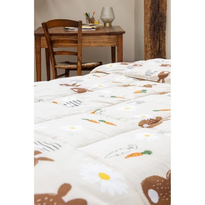 Couette imprimee 220 x 240 cm Pompon le petit lapin