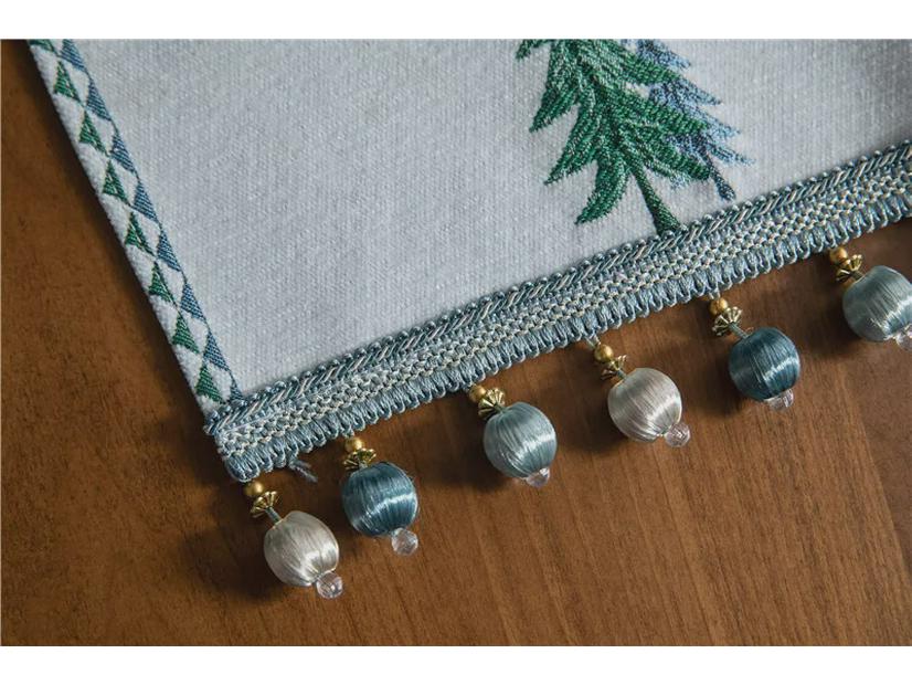 Modern Chenille Tassel Christmas Table Runner - Simple, Fresh, Polyester Tablecloth